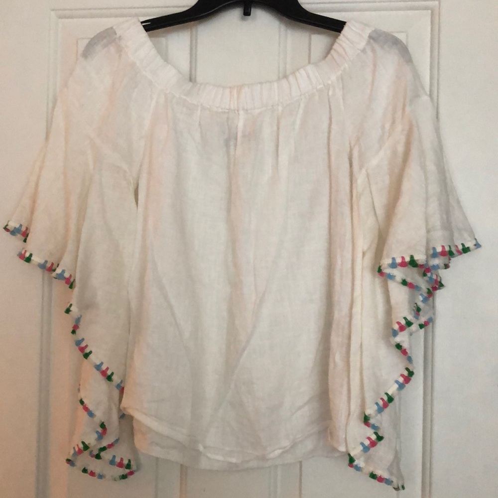 Zara linen off the shoulder top